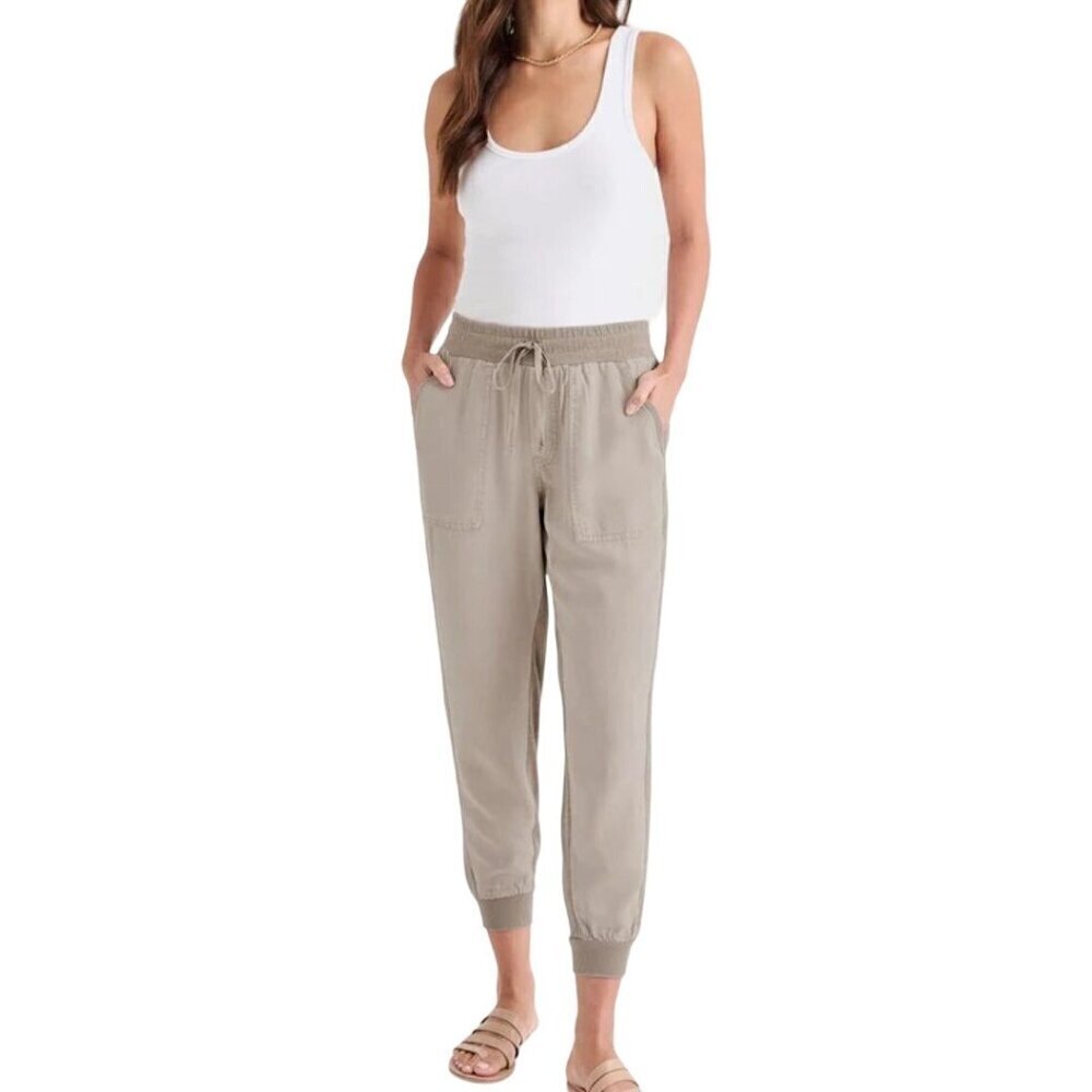 Splendid Twill Pull On Joggers Beige Tan Size L